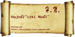 Hajnáczki Noé névjegykártya